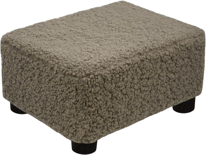 CAROLMADE  pouf صغير مع أرجل تحت المكتب مسند للقدم لغرفة المعيشة وغرفة النوم والمكتب، لون بني ناعم - Image 1